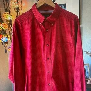 Ariat Men's Deep Red Button-Down Dress Shirt